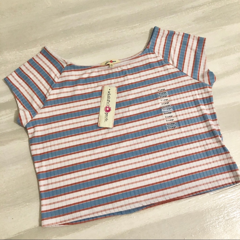 🍭 3/$10 Wishful Park Striped Crop Top XL NWT
